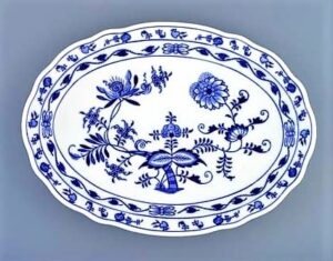 Cibulák – Tanier oválny 35cm – originálny cibuľový porcelán 1. akosť