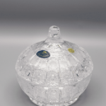 Borcan ÚSVIT de cristal tăiat 14 cm cu capac