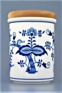 Cibulák – Dóza s dreveným uzáverom 0,5l – originálny cibuľový porcelán 1. akosť