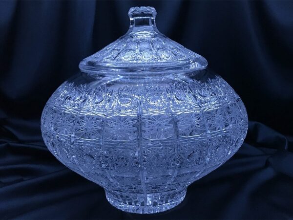 Krištáľová brúsená misa bowle s naberačkou