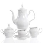 Set de cafea pentru 6 dungi Berna damasc platină