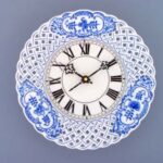 Cibulák – Hodiny prelamované 24 cm – originálny cibuľový porcelán 1. akosť