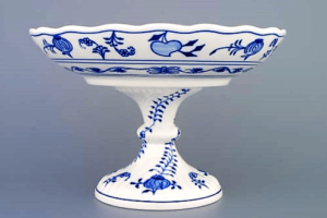 Cibulák – Misa kompótová na nohe 24 cm – originál cibuľový porcelán 1. akosť