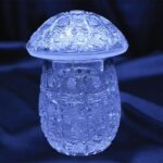 Borcan cu ciuperci taiate cristal 11 cm cu capac