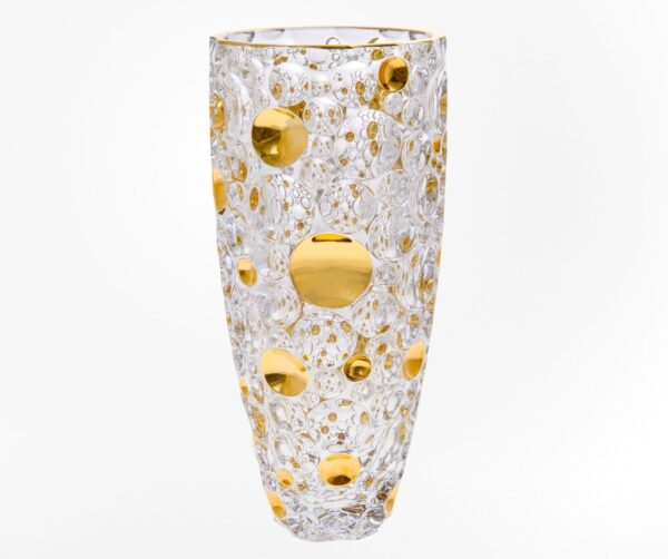 Krištáľová váza Lisa vase zlatá 35 cm