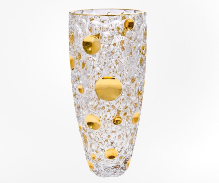 Vas de cristal Lisa gold 35 cm