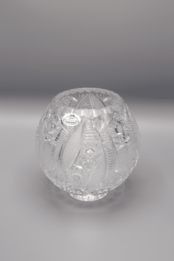 Vaza sferica taiata cristal ÚSVIT 15 cm - imagine 2
