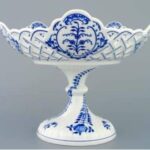 Cibulák – Misa 5-hranná 28 cm na ozdobnej nohe – originálny cibuľový porcelán 1. akosť