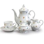Set de cafea pentru 6 persoane Ophelis floare colorata