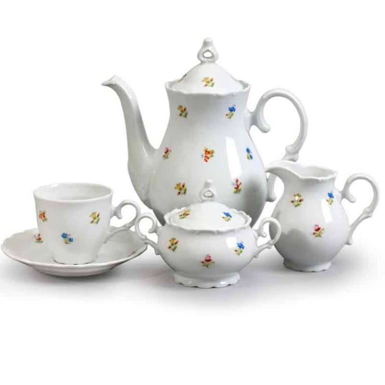 Set de cafea pentru 6 persoane Ophelis floare colorata