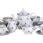 Set de ceai pentru 6 persoane Ophelis floare albastra