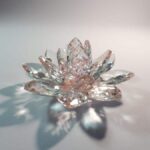Floare de lotus de cristal roz 11 cm