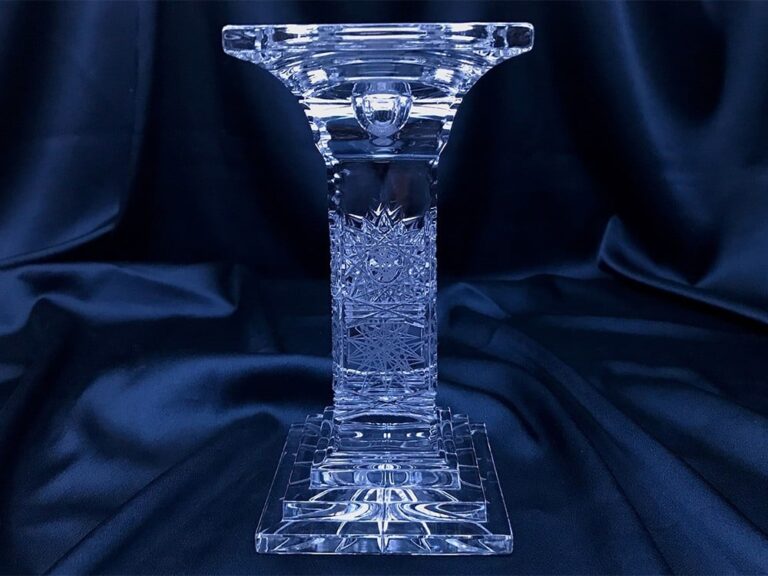 Sfeșnic din cristal tăiat 23 cm