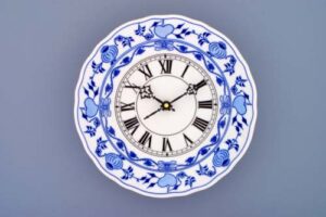 Cibulák – Hodiny plné 24 cm – originál cibuľový porcelán 1. akosť