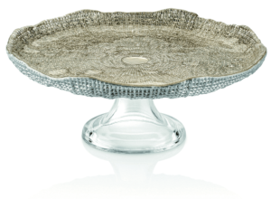 Podnos na tortu DIAMAN bežový D25 cm H11 cm