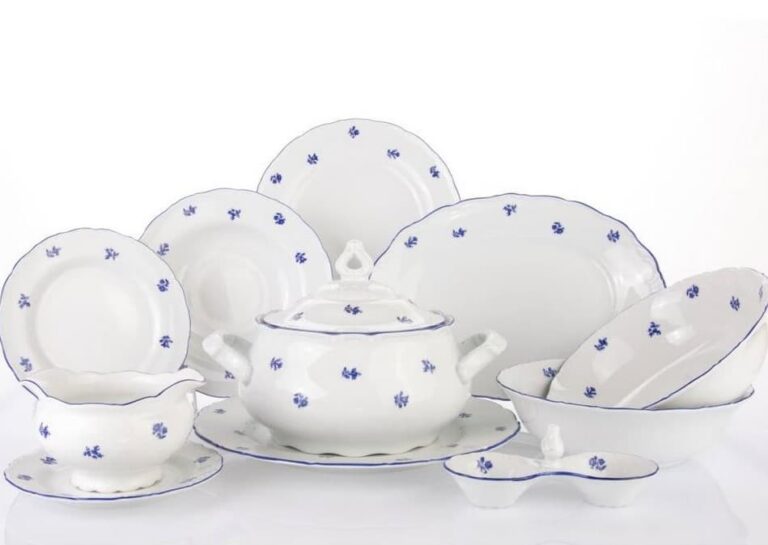 Set de prânz pentru 6 persoane Ophelis floare albastră