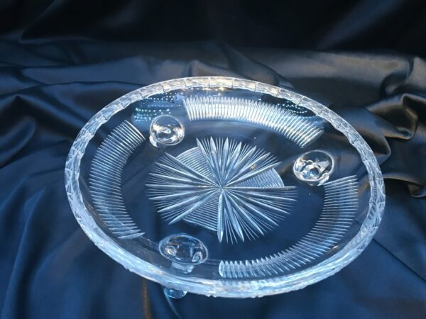 Taiati bol de cristal pe picioare 25 cm - imagine 2