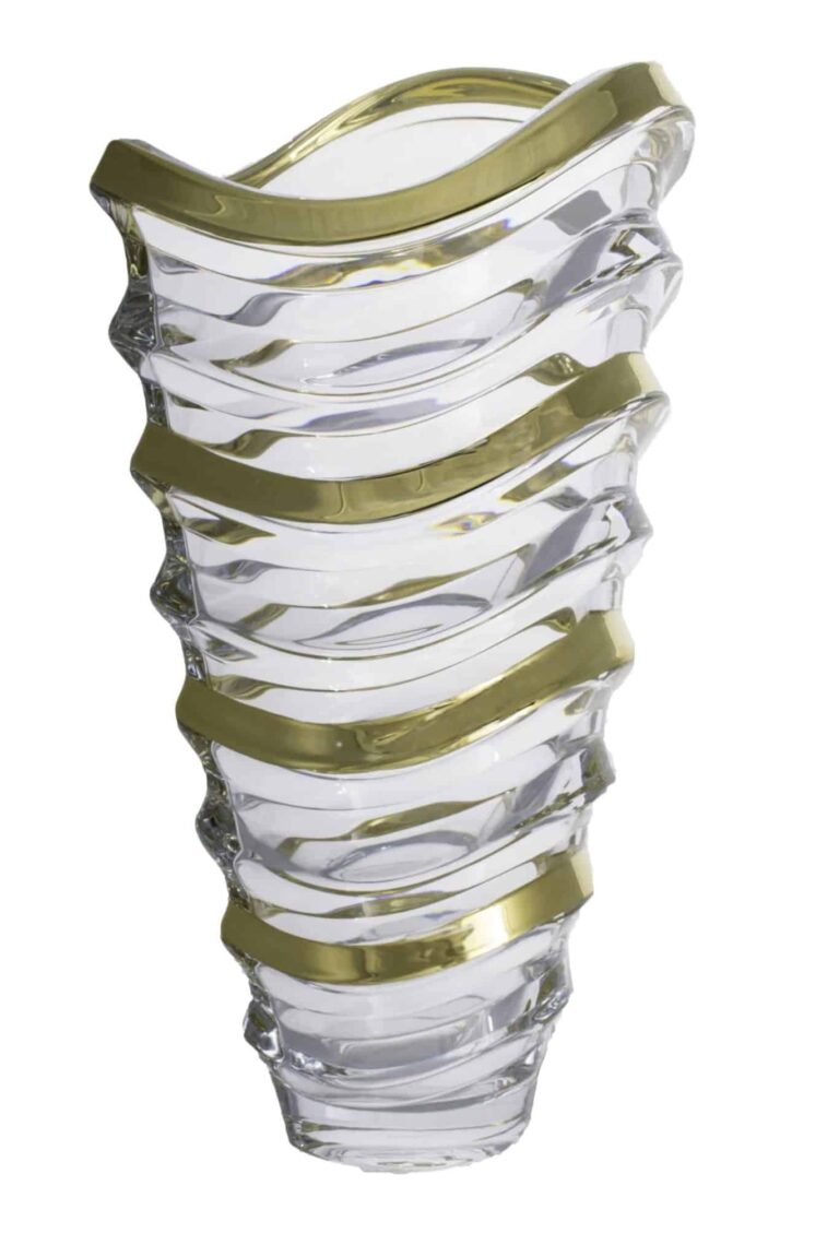 Vaza de cristal Vavea auriu deschis 34 cm