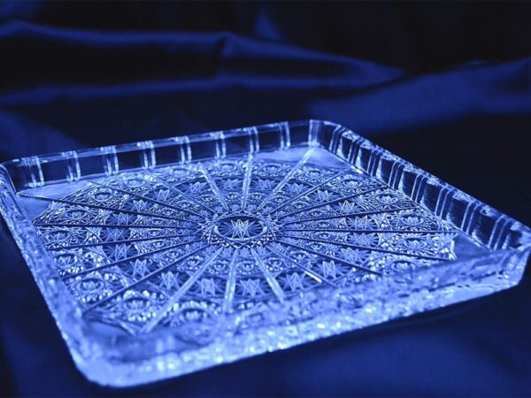 Krištálová brúsená tácka 20 cm