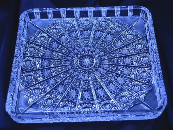 Krištálová brúsená tácka 20 cm