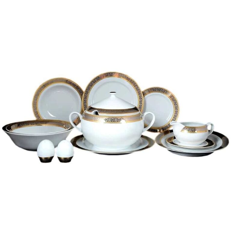 Set de prânz pentru 6 persoane Opalnea gold cu platină