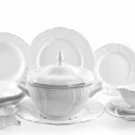 Set de prânz pentru 6 dungi Berna damasc platină