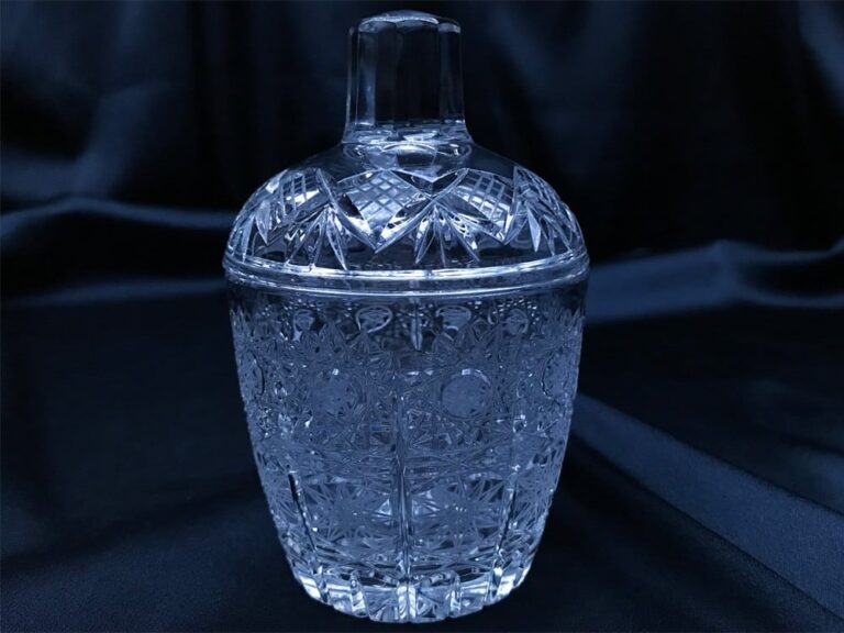 Borcan cu miere taiata cristal 10 cm cu capac