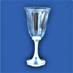 Blue onion - sticlă de cristal cu tija de portelan - portelan original blue onion calitate 1