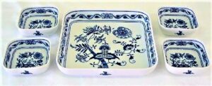 Cibulák – Súprava misiek štvorhranných – originál cibuľový porcelán 1. akosť