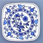 Blue onion - Farfurie patrata 29 cm - portelan original ceapa, calitate I
