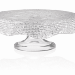 Podnos na tortu DIAMAN číry D26 cm H10,5 cm
