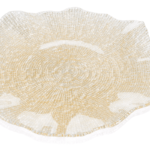 Farfurie FOL sclipici auriu D37 cm