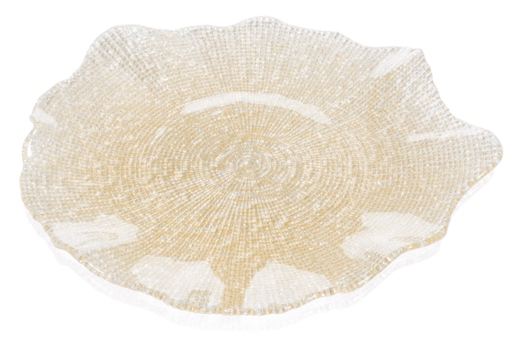 Farfurie FOL sclipici auriu D37 cm