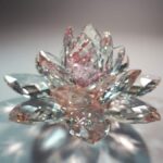 Floare de lotus de cristal roz 15 cm