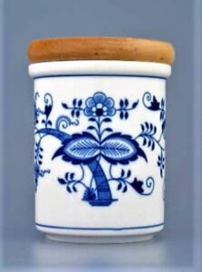 Cibulák – Dóza s dreveným uzáverom 0,4 l – originálny cibuľový porcelán 1. akosť