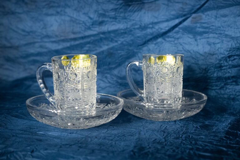 Cesti de cafea taiate cristal 75 ml set 2 bucati