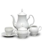 Set de cafea pentru 6 persoane Berna alb