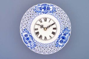 Cibulák – Hodiny prelamované 18 cm – originálny cibuľový porcelán 1. akosť