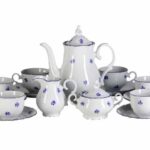 Set de cafea pentru 6 persoane Ophelis floare albastra