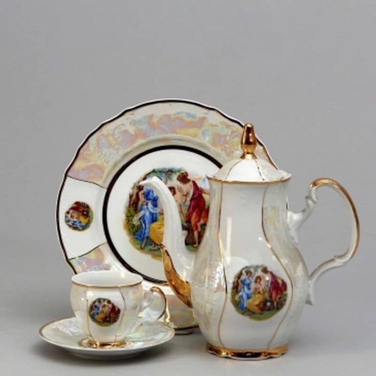 Set de cafea pentru 6 Berna trei grații linia de aur