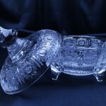 Tăiați borcan de cristal de 14 cm cu capac