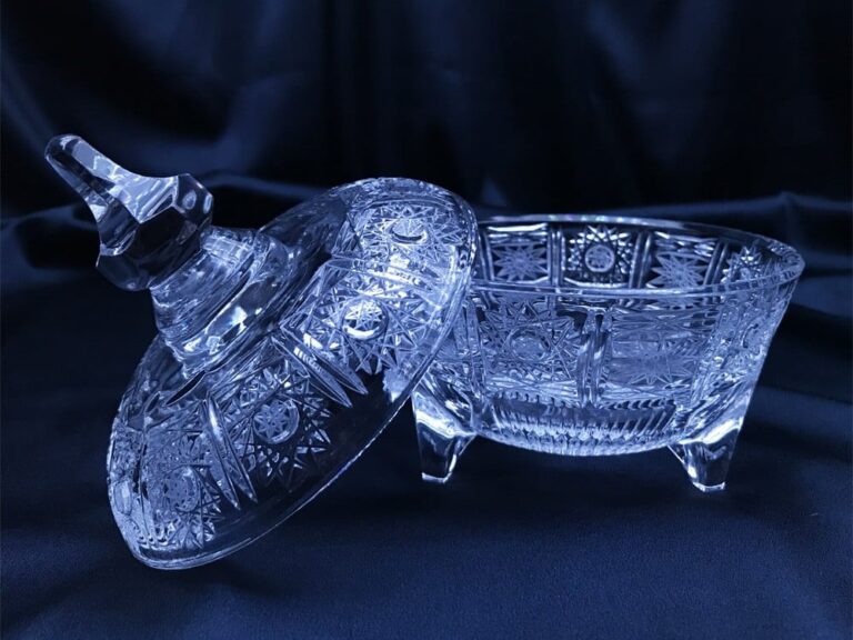 Tăiați borcan de cristal de 14 cm cu capac