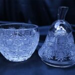Borcan de pere taiat cristal 16,5 cm cu capac