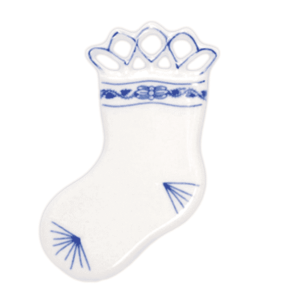 Cibulák – Vianočná ozdoba – ponožka 9,5 cm – originálny cibuľový porcelán 1. akosť