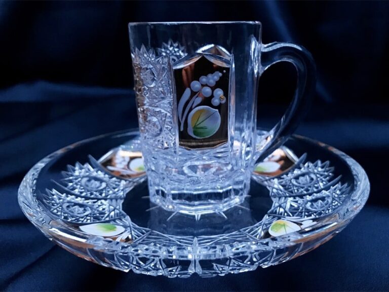 Set de 6 părți pentru pictura manuala cupe cristal taiate 75 ml