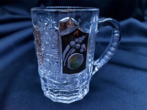Krištálové brúsené šálky 75 ml ručná maľba set 6 kusov