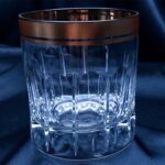 Pahare din cristal taiat 250 ml set de 6 părți, pictate manual cu aur
