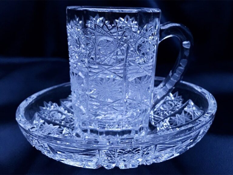 Cesti de cafea taiate cristal 75 ml set de 6 bucati