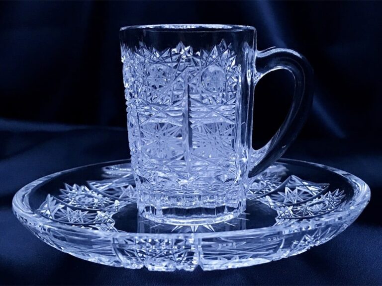 Cesti de cafea taiate cristal 75 ml set de 6 bucati