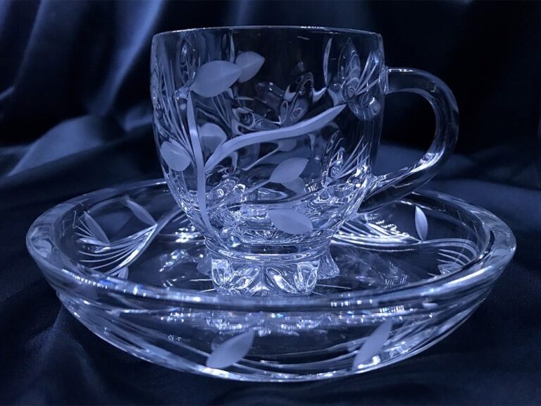Cesti taiate cristal pentru cafea sau ceai 150 ml set de 6 bucati